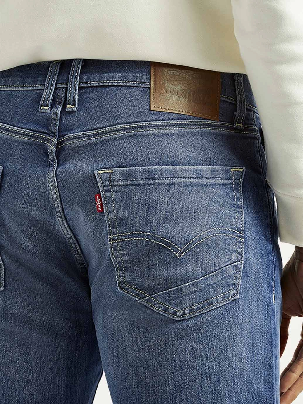 Men's 513 Blue Slim Straight Fit Mid Rise Jeans Modern Silhouette