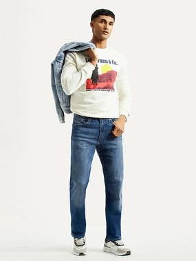 Men's 513 Blue Slim Straight Fit Mid Rise Jeans Outfit Essential
