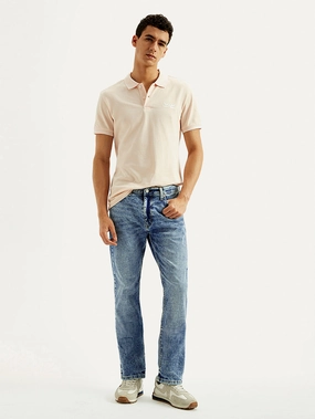 Men's 513 Blue Slim Straight Fit Mid Rise Jeans Clean Cut