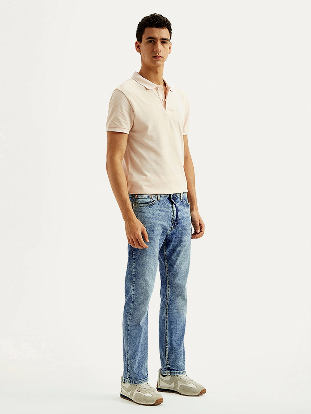 Men's 513 Blue Slim Straight Fit Mid Rise Jeans Natural Style