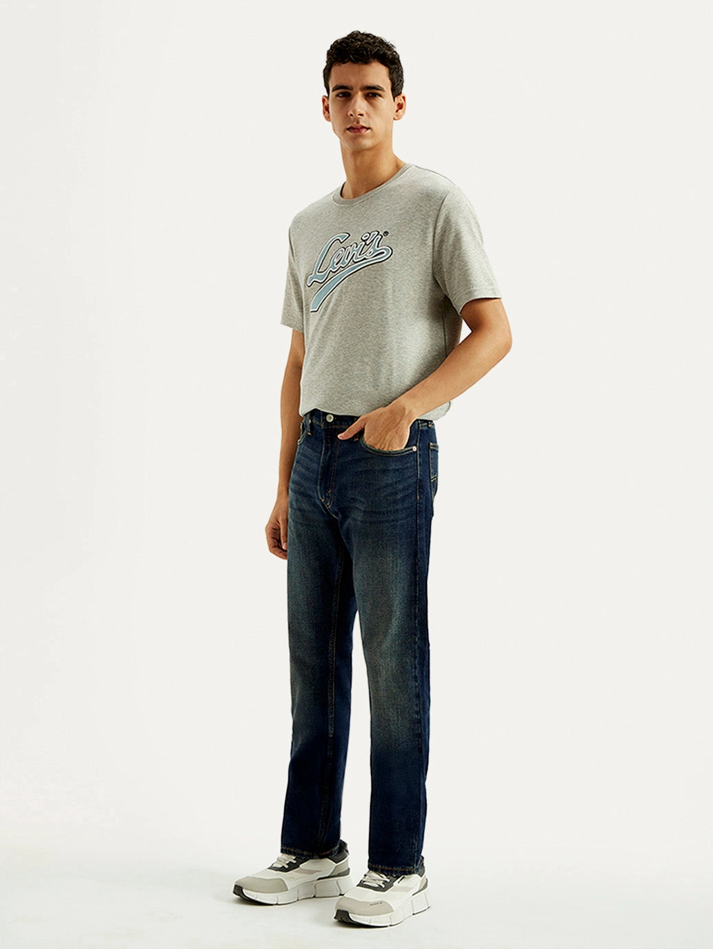 City Approved Men's 513 Dark Blue Slim Straight Fit Mid Rise Jeans