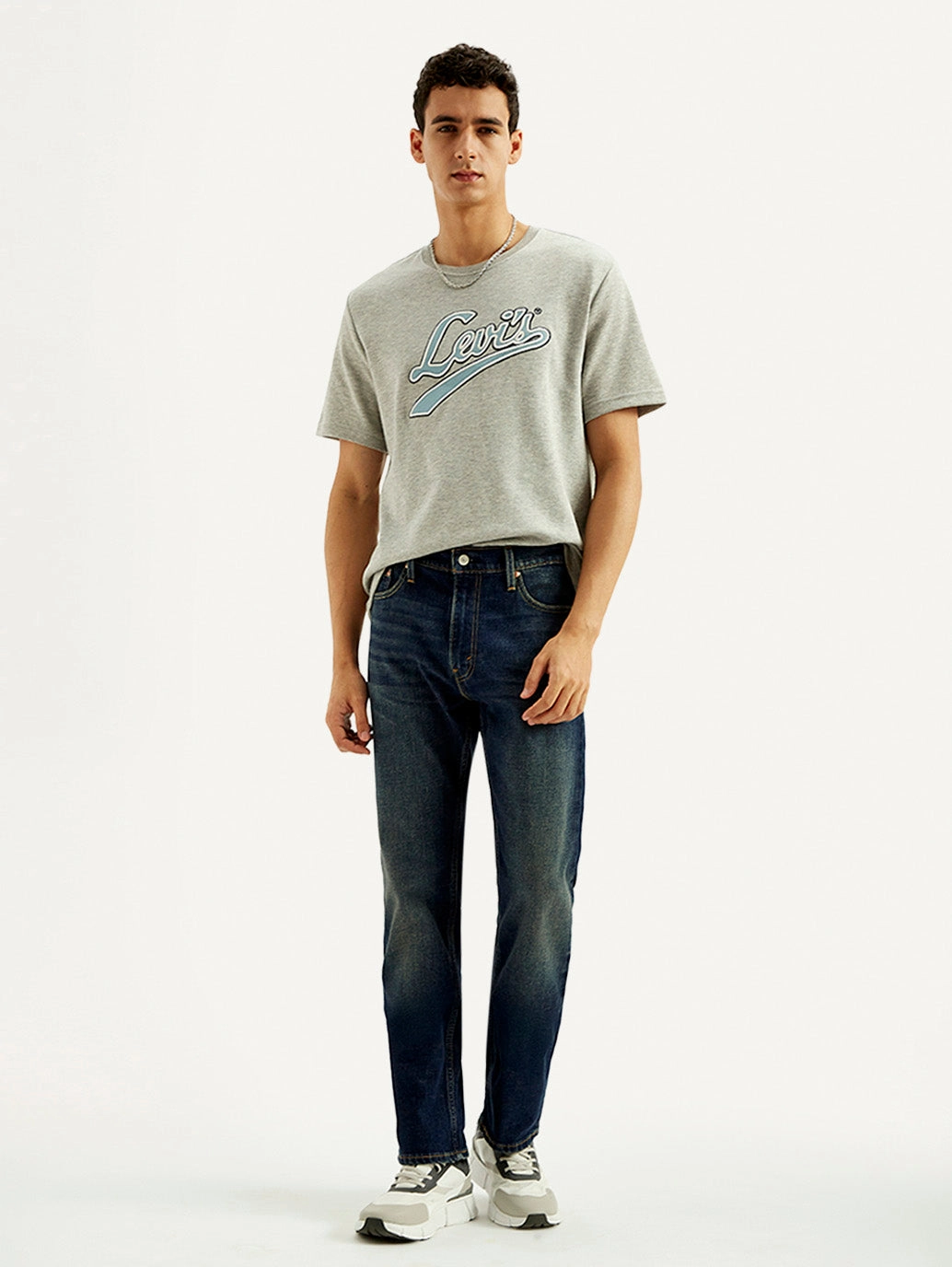 Men's 513 Dark Blue Slim Straight Fit Mid Rise Jeans Chill Attire