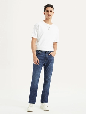 Men's 513 Dark Blue Slim Straight Fit Mid Rise Jeans Regular Look
