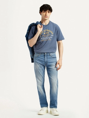 Balanced Style Men's 513 Light Indigo Slim Straight Fit Mid Rise Jeans