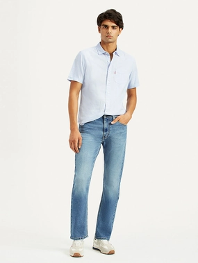 Night Out Everyday Holiday Vibes Men's 513 Med Indigo Slim Straight Fit Mid Rise Jeans