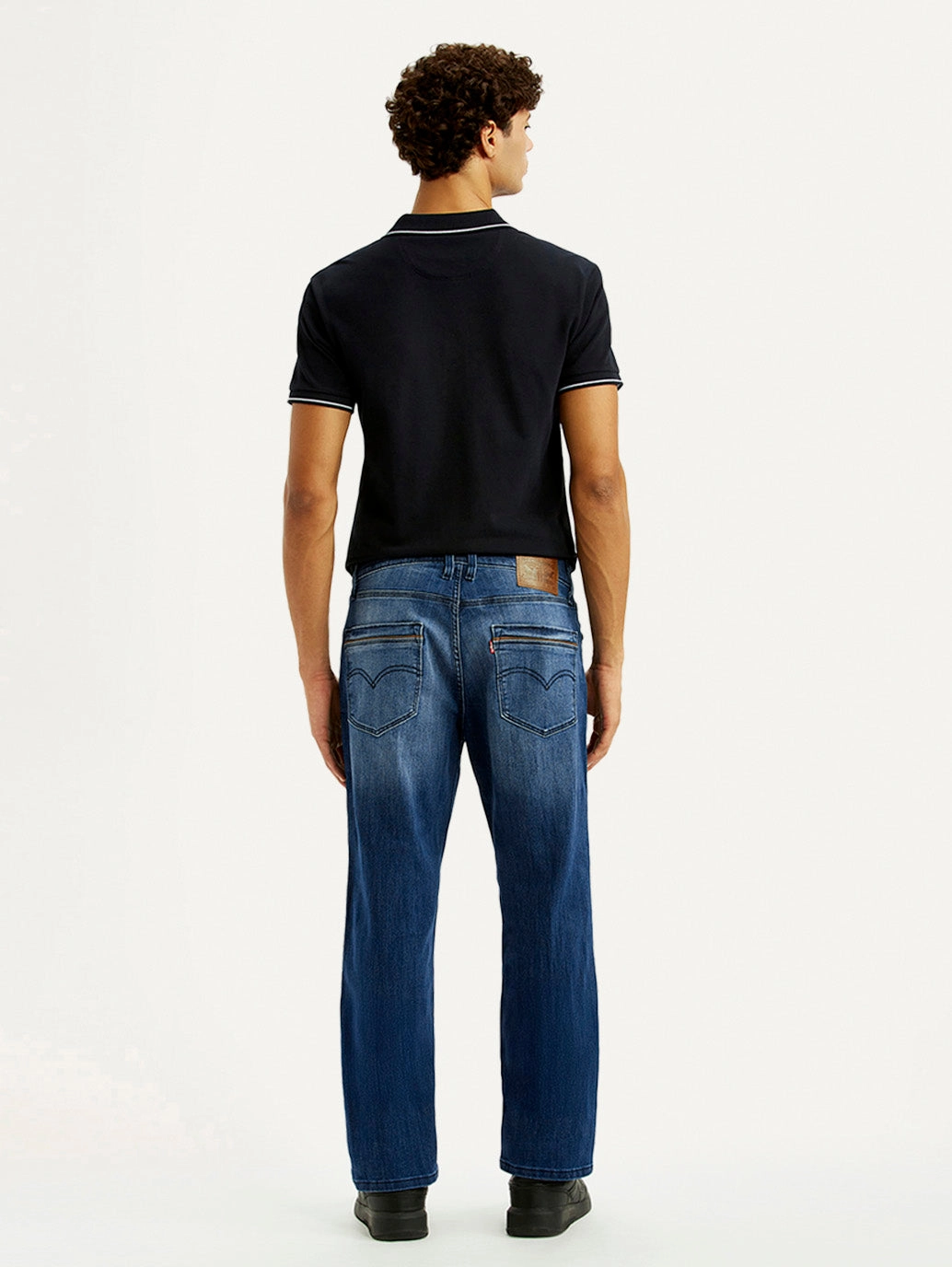 Men's 541 Blue Regular Tapered Fit Mid Rise Jeans Office Wear Couple Look Work Ready Casual Musthave