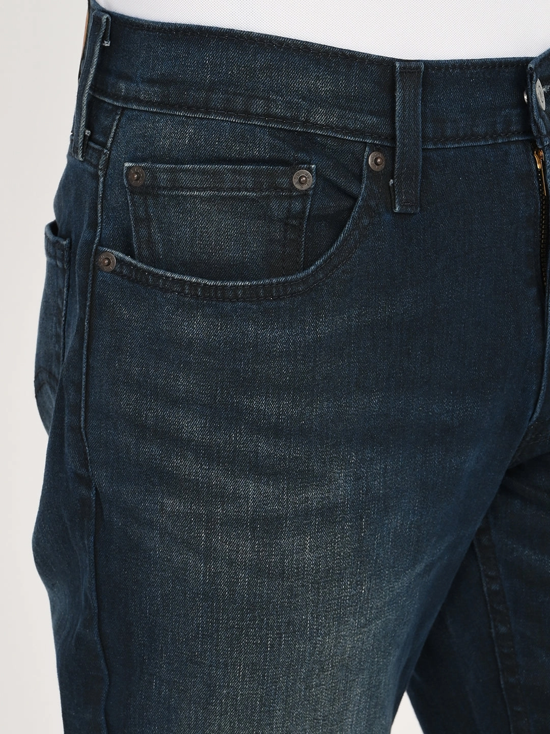 Men's 541 Dark Blue Athletic Tapered Fit Mid Rise Jeans All Season Beach Day Minimalist Style Youth Style