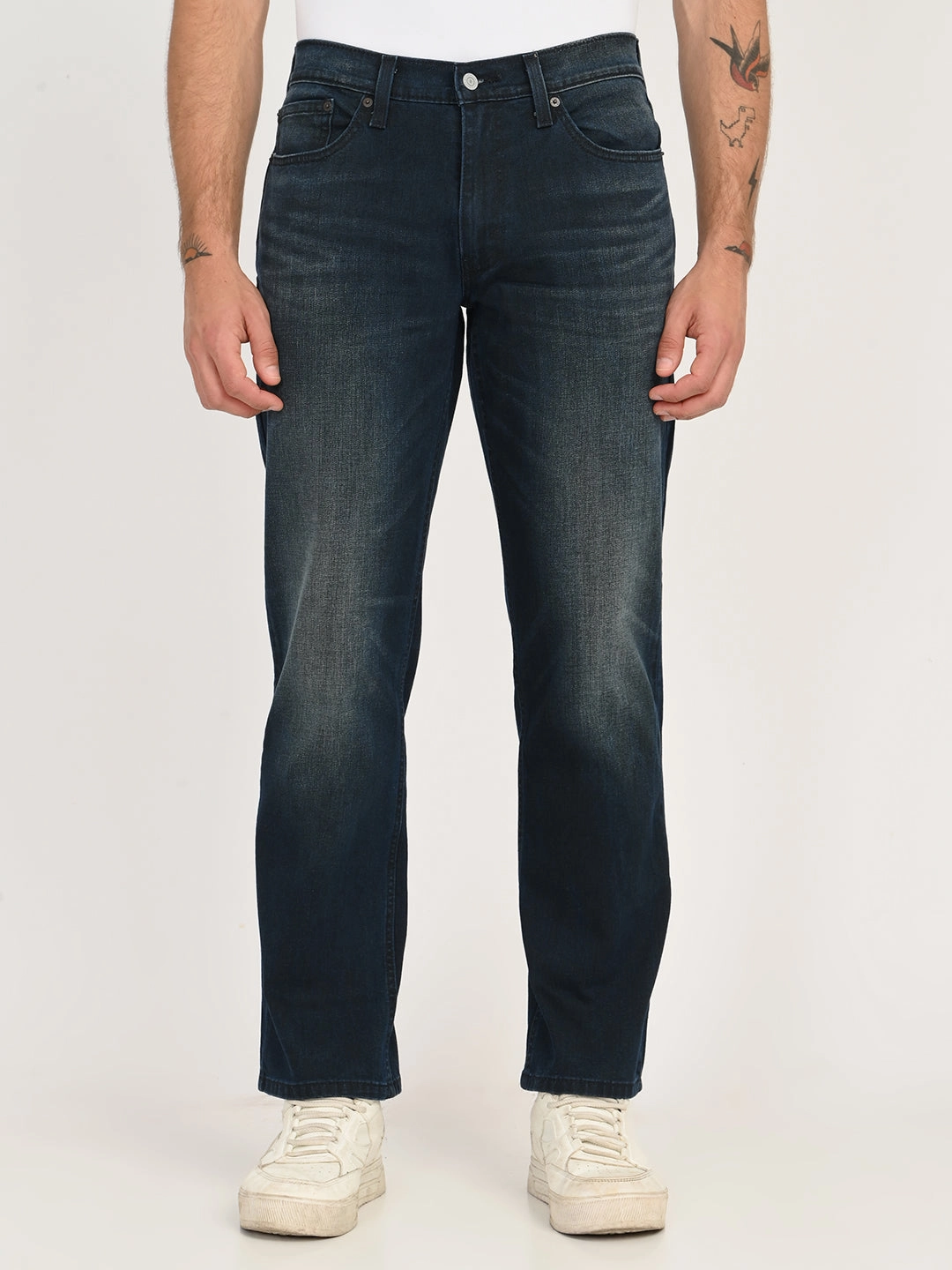Men's 541 Dark Blue Athletic Tapered Fit Mid Rise Jeans Vibrant Trendy