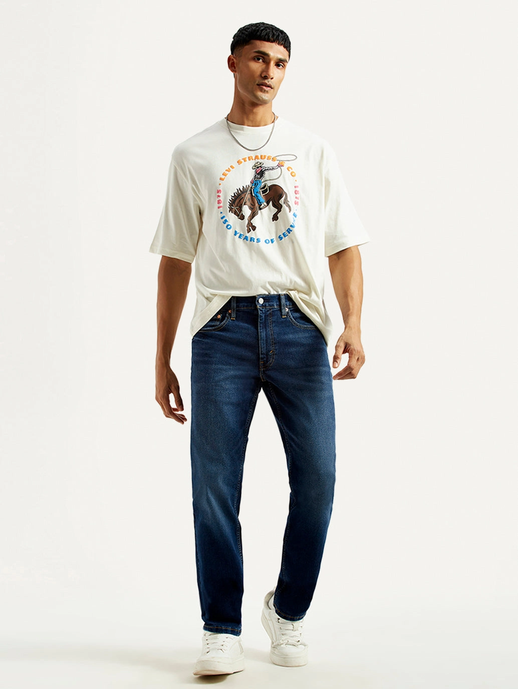 Subtle Detail Eco Friendly Night Out Men's 541 Dark Indigo Athletic Tapered Fit Mid Rise Jeans