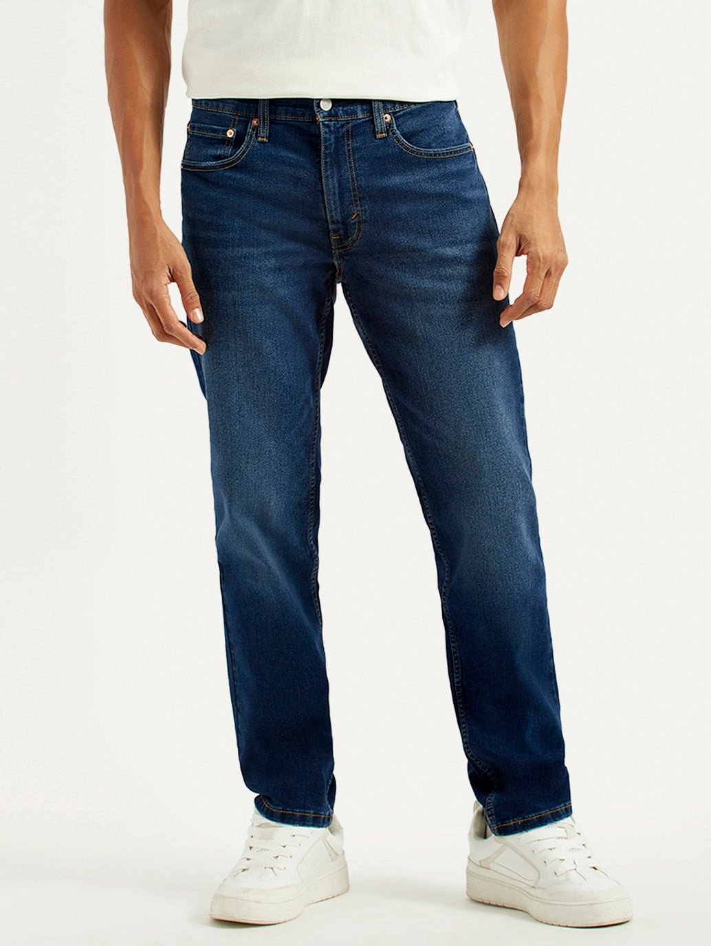 Men's 541 Dark Indigo Athletic Tapered Fit Mid Rise Jeans Casual Edge Balanced Fit