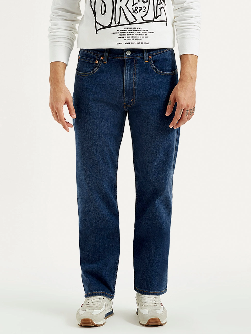 Men's 541 Dark Indigo Athletic Tapered Fit Mid Rise Jeans Style Daily