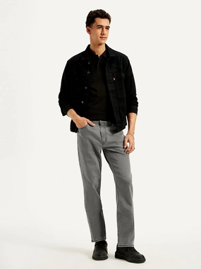 Men's 541 Grey Athletic Tapered Fit Mid Rise Jeans Zip Fly Closure Brunch Outfit Night Out