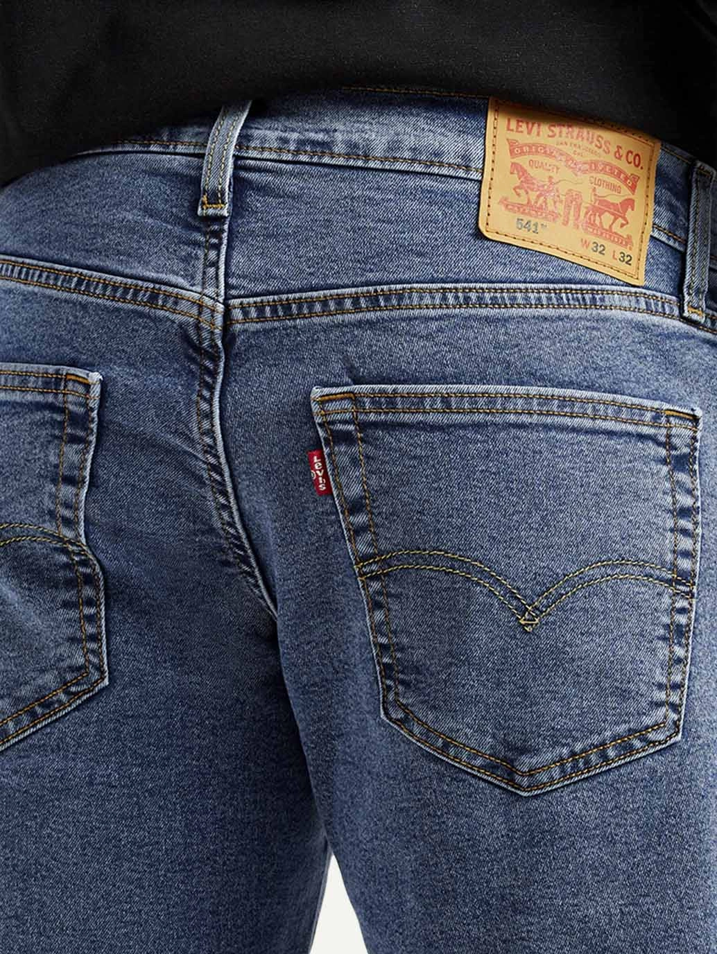 Men's 541 Med Indigo Athletic Tapered Fit Mid Rise Jeans Work Meeting Casual