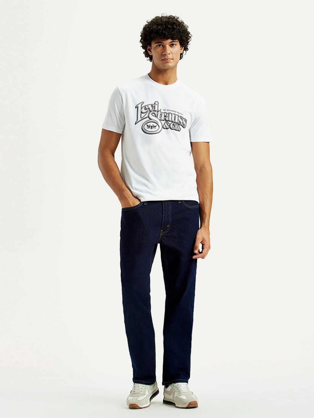 Men's 541 Navy Blue Athletic Tapered Fit Mid Rise Jeans Professional Wear Urban Explorer Neutral Autumn Days