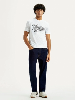 Men's 541 Navy Blue Athletic Tapered Fit Mid Rise Jeans Professional Wear Urban Explorer Neutral Autumn Days