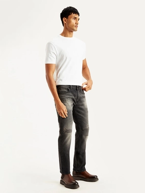 Men's 550'92 Charcoal Grey Loose Fit Mid Rise Jeans Flexible Style Stone Wash Finish