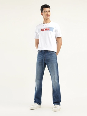 Office Wear Couple Look Work Ready Men's 550 Blue Loose Fit Mid Rise Jeans