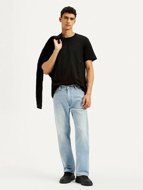 Men's 555 Light Indigo Loose Fit Mid Rise Jeans Slim Modern Cool Essentials