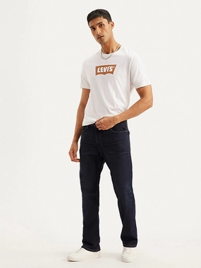 Evening Stroll Stretch Breathable Relaxed Style Men's 555 Navy Blue Relaxed Straight Mid Rise Utility  Jeans