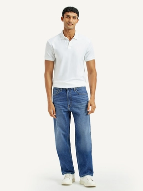 Affordable Outdoor Adventure Artist Vibe Simple Match Men's 568 Indigo Loose Fit Mid Rise Jeans