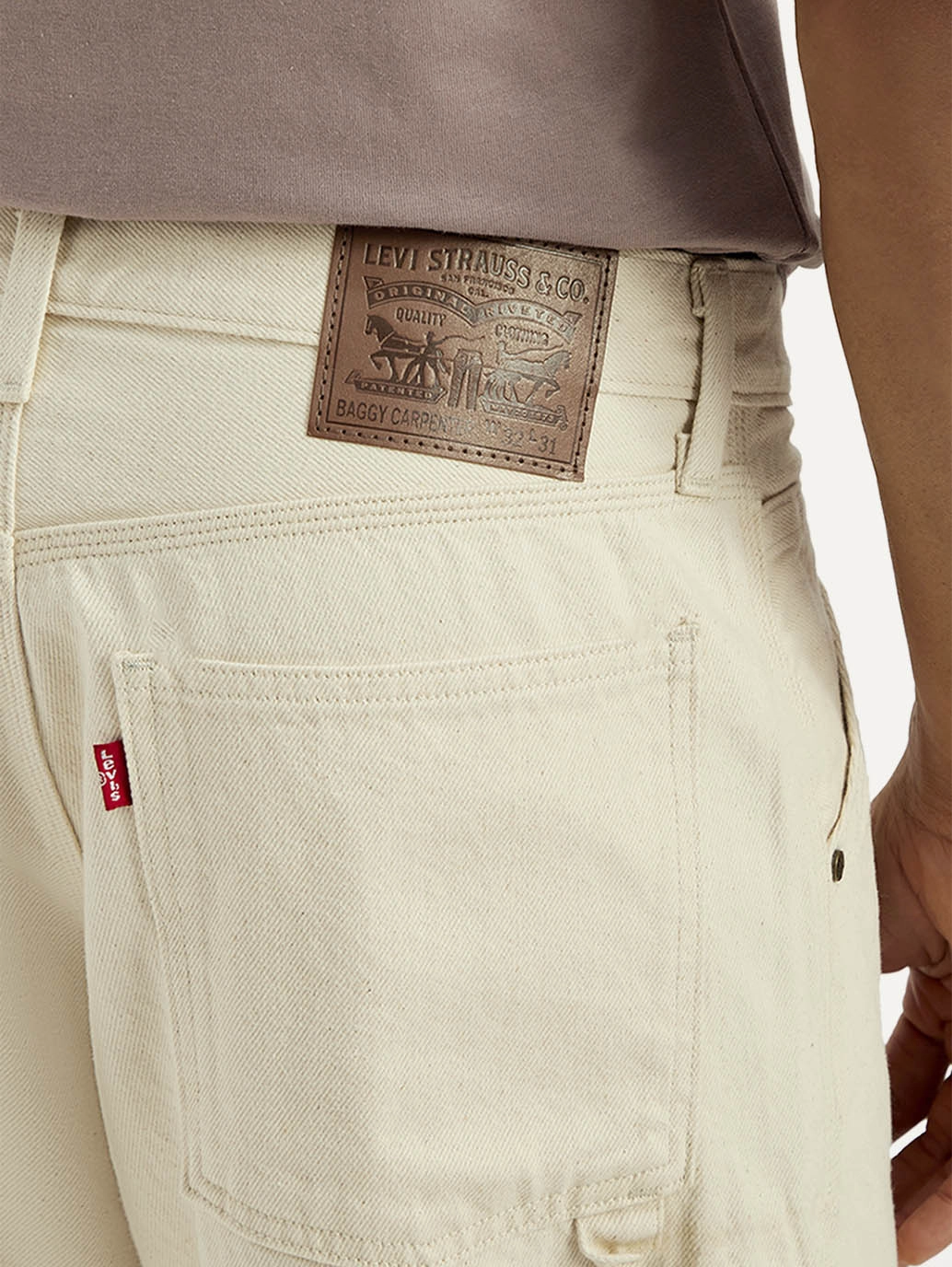 Men's 578 Cream Baggy Fit Mid Rise Carpenter Jeans Season Ready Relaxed Style Outdoor Enthusiast Evening Stroll