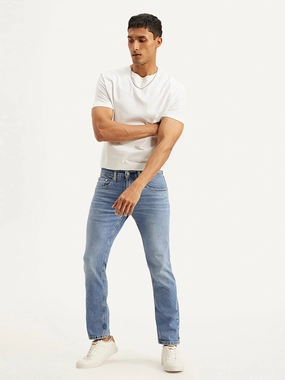 Breathable Brunch Outfit Men's 65504 Light Blue Skinny Fit Mid Rise Jeans
