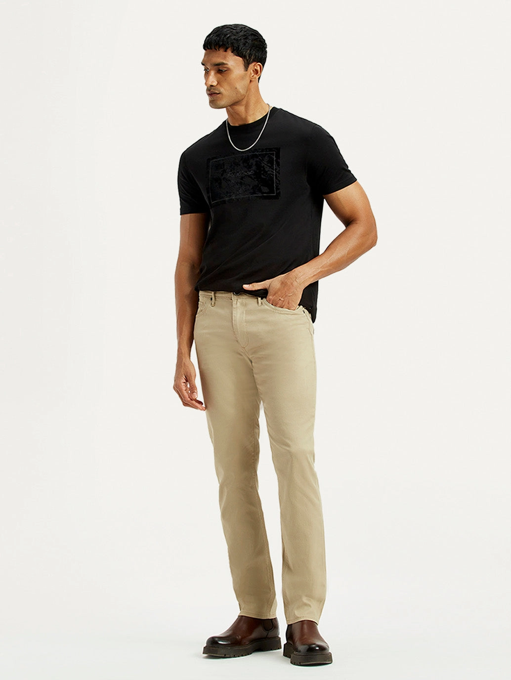 Men's Redloop 511 Beige Slim Fit Mid Rise Chinos Smart Wardrobe