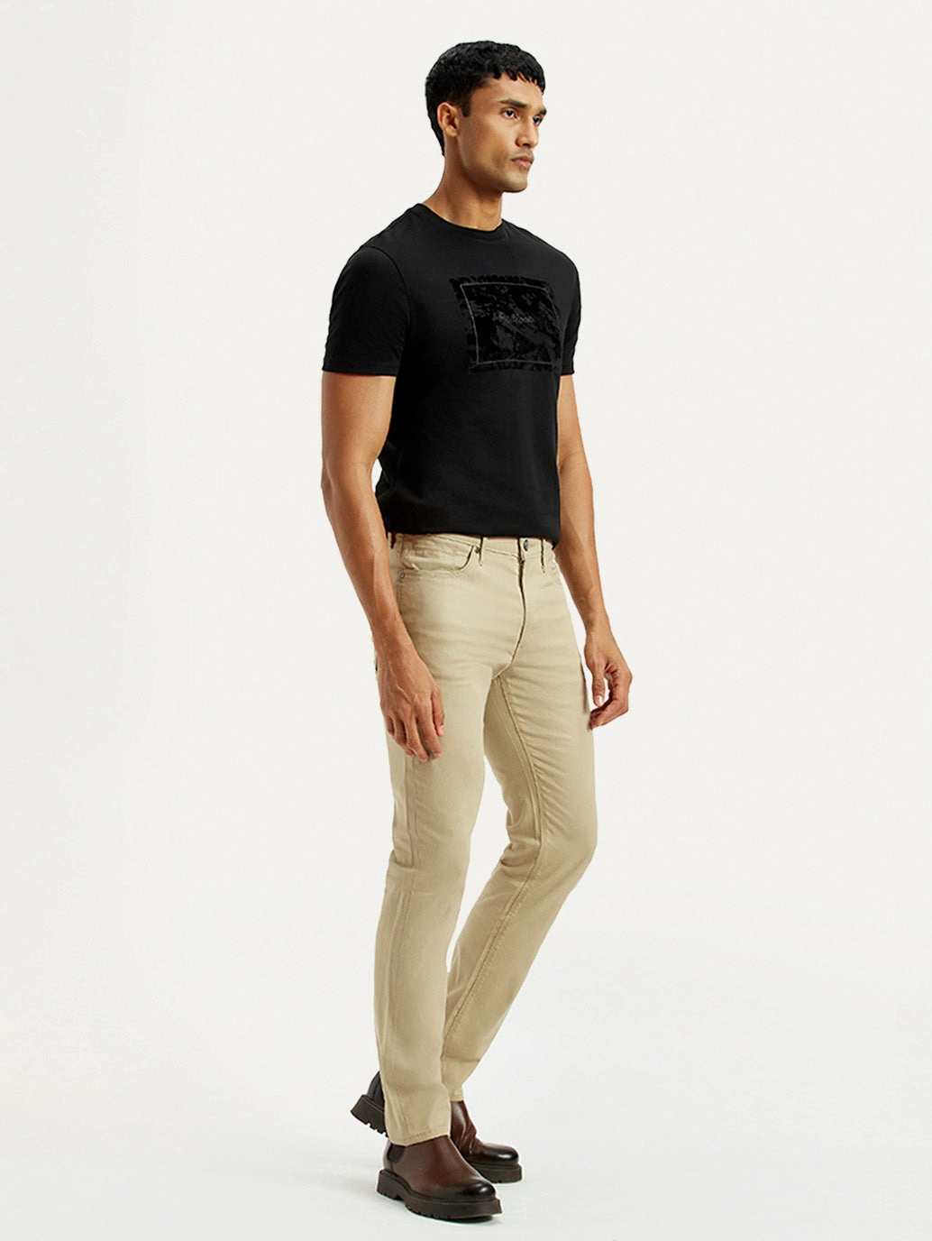 Men's Redloop 511 Beige Slim Fit Mid Rise Chinos Timeless Match Closet Must