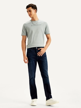 Men's Redloop 511 Navy Blue Slim Fit Mid Rise Jeans Minimal Aesthetic Soft Touch