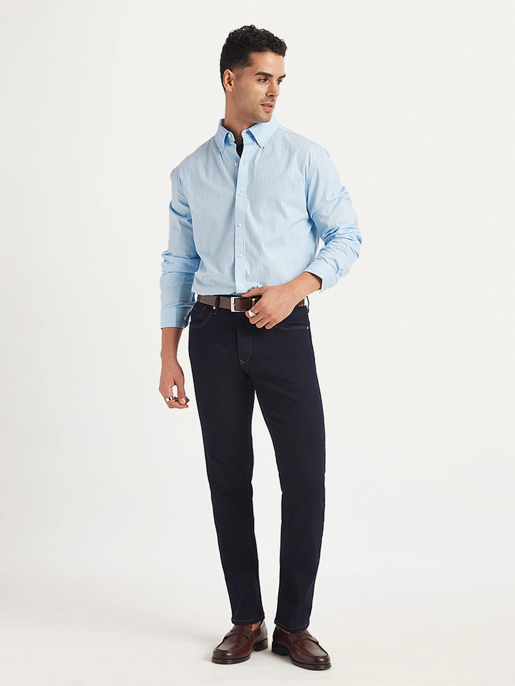 Universal Basic Professional Wear Premium Winter Warmth Men's Redloop 511 Navy Blue Slim Fit Mid Rise Jeans