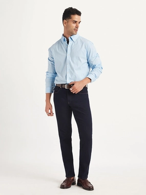 High Waist Office Wear Chill Outfit Date Night Men's Redloop 511 Navy Blue Slim Fit Mid Rise Jeans