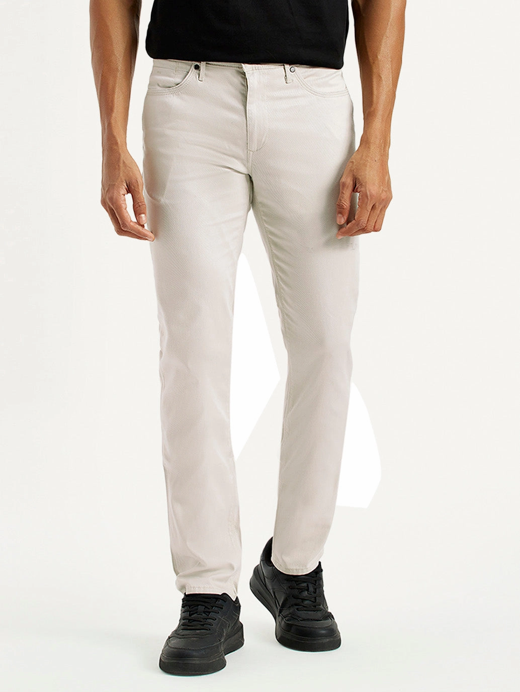 Men's Redloop 511 Off White Slim Fit Mid Rise Jeans Daily Basic Fit And Easy
