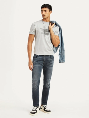 Men's Redloop 512 Blue Slim Tapered Fit Mid Rise Jeans Breathable Denim