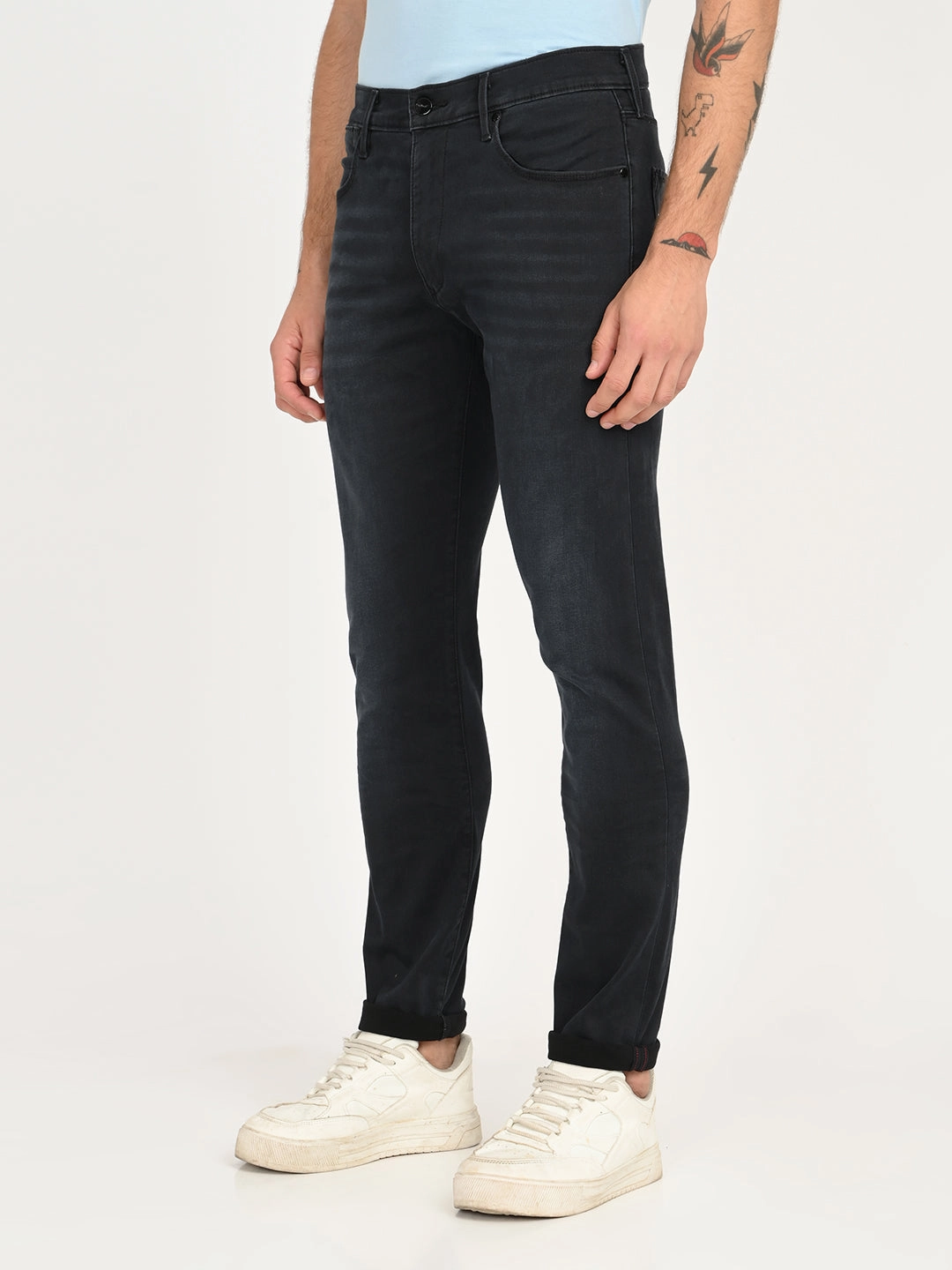 Fit And Easy Minimalist Rainy Day Vintage Lover Men's Redloop 512 Charcoal Grey Slim Tapered Fit Mid Rise Jeans