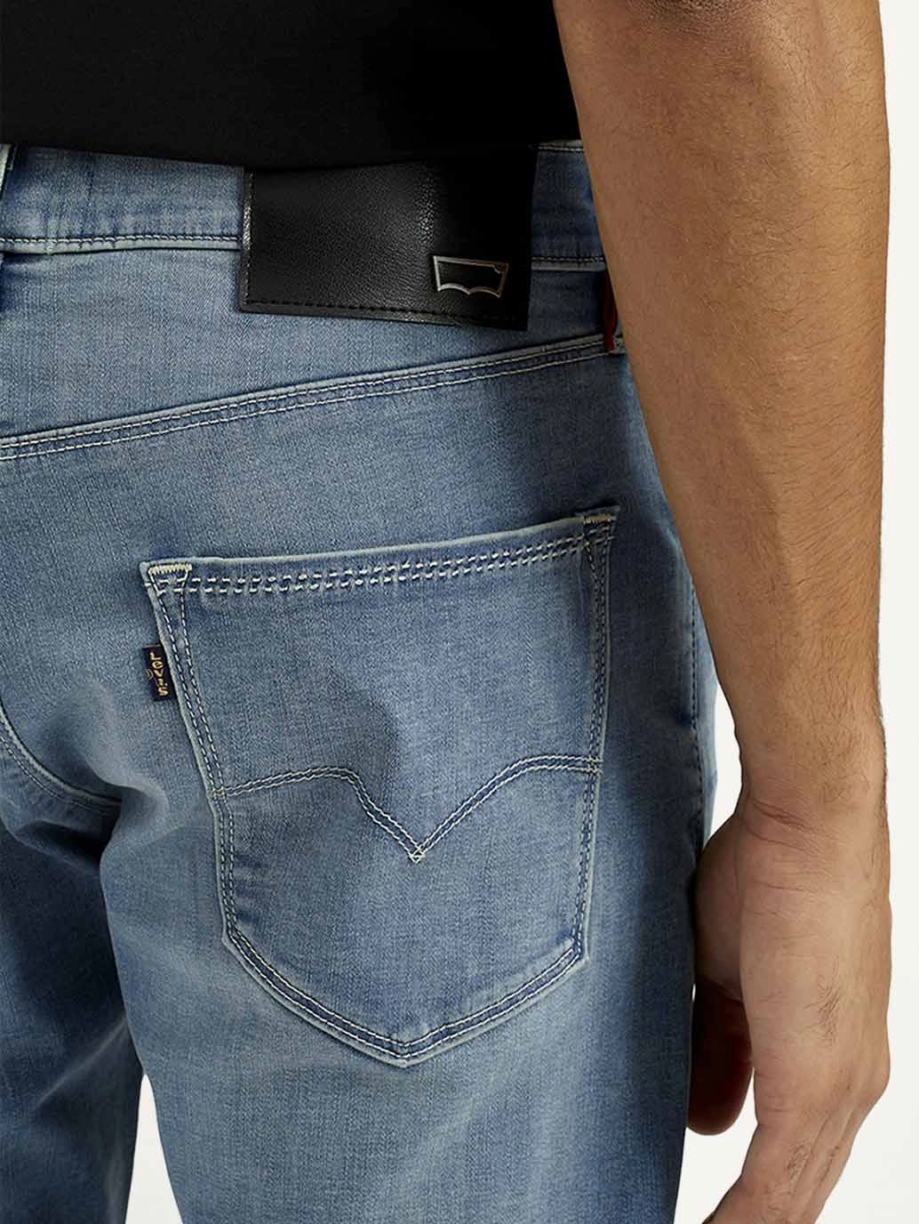Classic Gym Ready Reinforced Stitching Men's Redloop 512 Dark Indigo Slim Tapered Fit Mid Rise Jeans