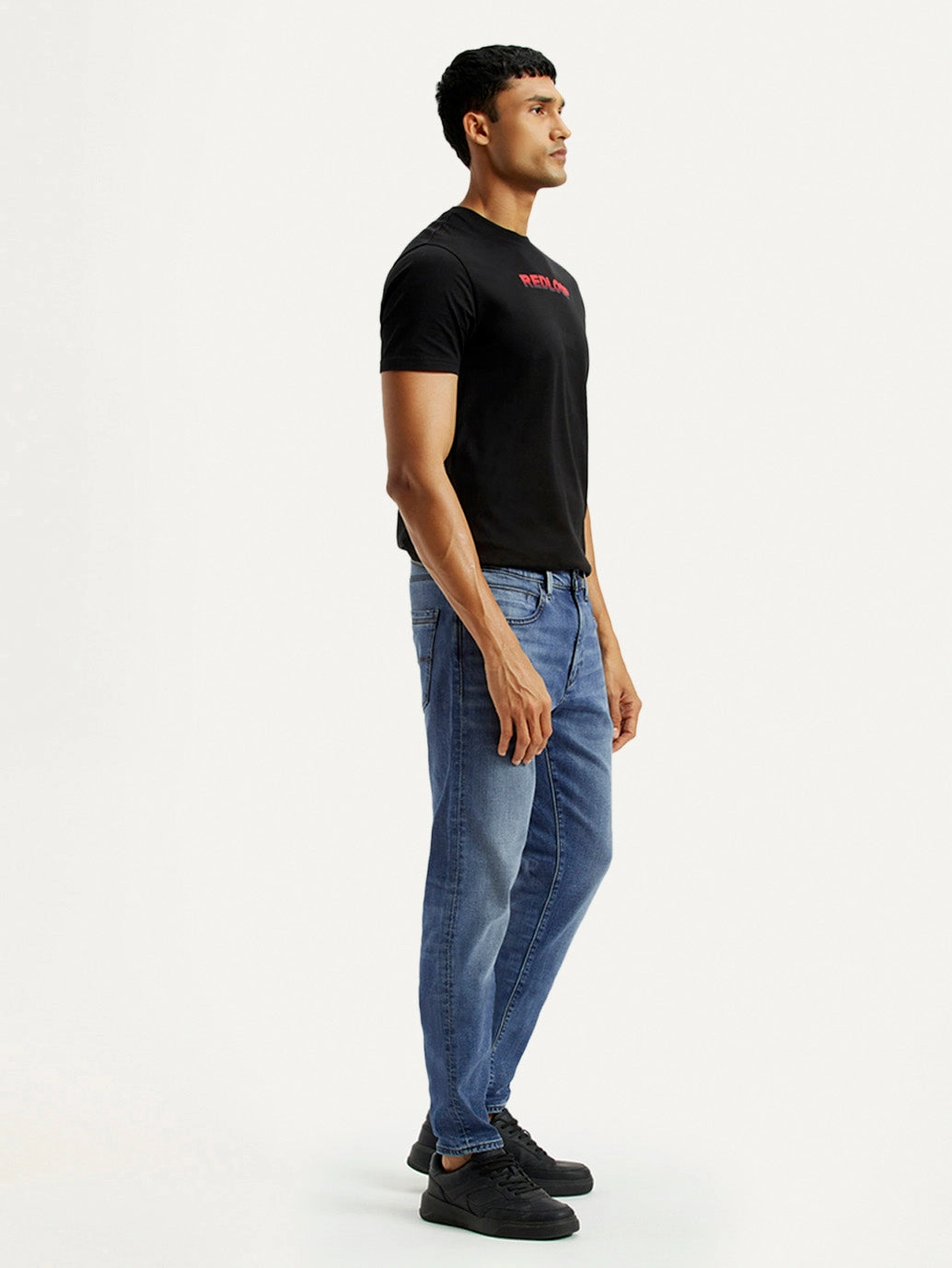 Men's Redloop 512 Dark Indigo Slim Tapered Fit Mid Rise Jeans Athlete Fit Holiday Vibes Soft Eco Friendly