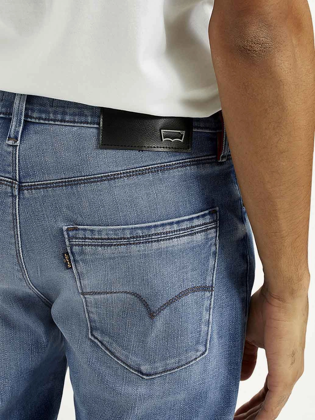 Men's Redloop 512 Indigo Slim Tapered Fit Mid Rise Jeans Comfy Classic High Quality Trendy Look