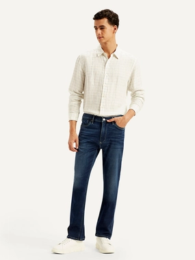 Men's Redloop 512 Navy Blue Slim Tapered Fit Mid Rise Jeans Night Out Everyday Holiday Vibes Travel Ready