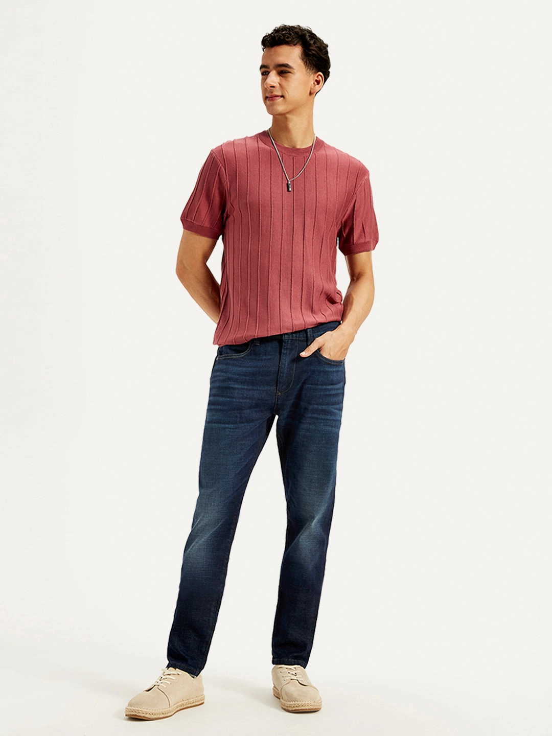 Eco Friendly Dye Process Men's Redloop 512 Slim Tapered Fit Mid Rise Jeans