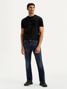 Men's Redloop 513 Dark Indigo Slim Straight Fit Mid Rise Jeans Brunch Outfit Casual