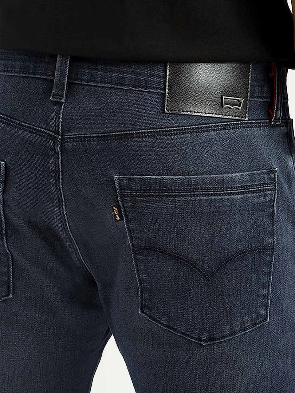 Men's Redloop 513 Dark Indigo Slim Straight Fit Mid Rise Jeans Stretch Holiday Vibes Streetwear Fan