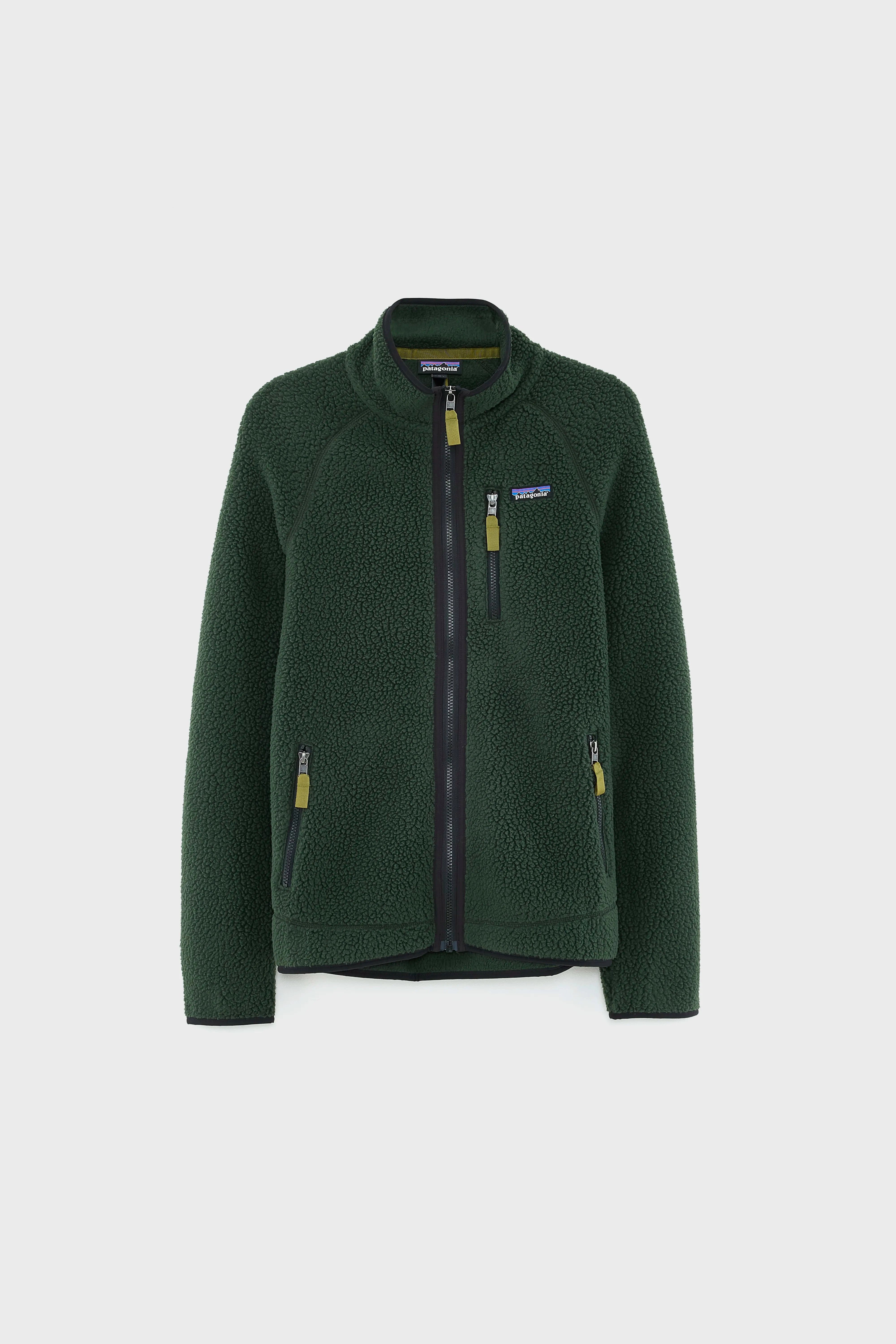 Men's Retro Pile Fleece Jacket  (252 / M / GREEN) Flexible Joint Mobility AntiStaticLayer