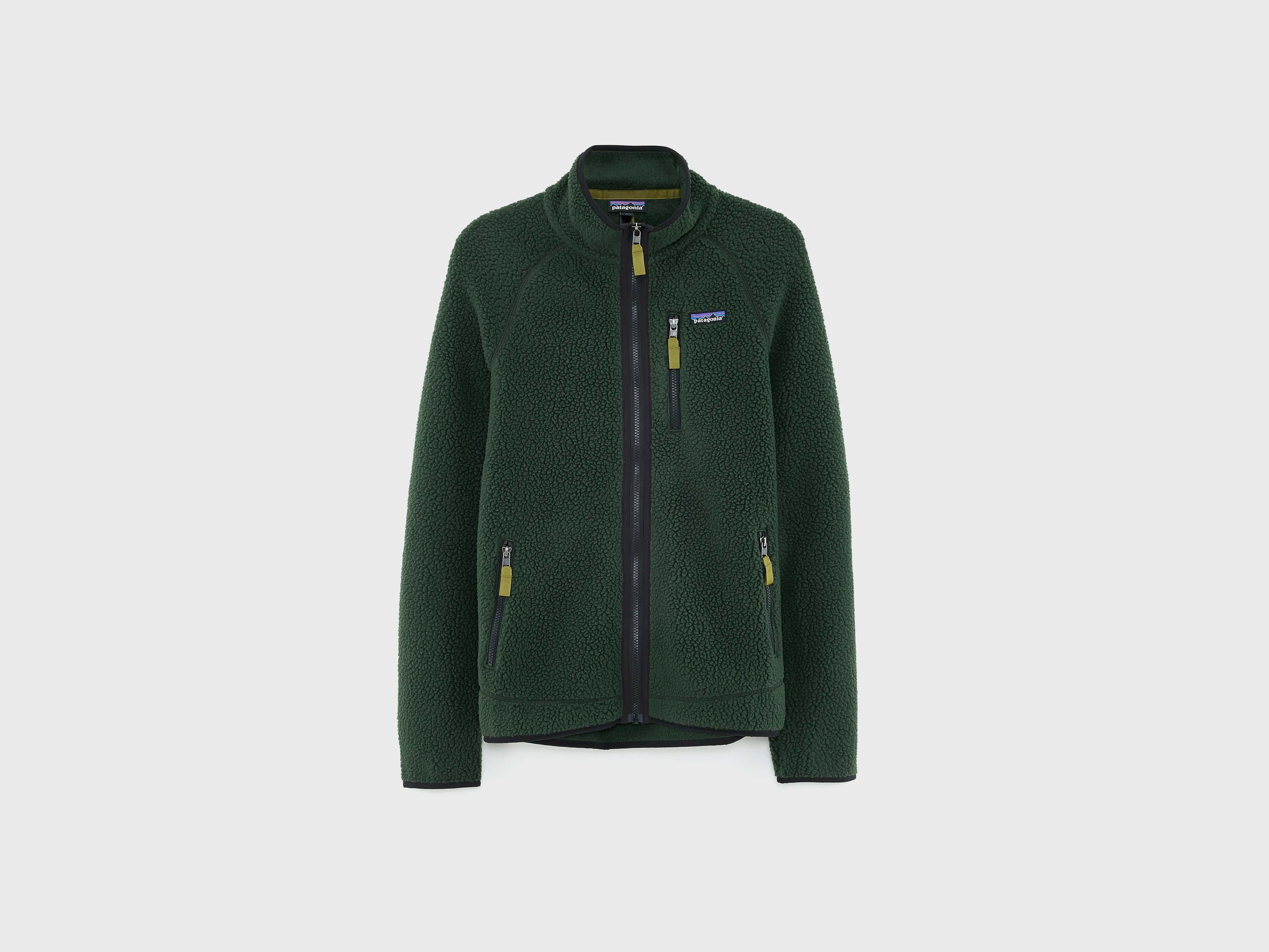 Men's Retro Pile Fleece Jacket  (252 / M / GREEN) Daily Wear Jacket