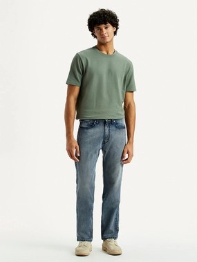 Men's Tinted 505 Dark Indigo Straight Fit Mid Rise Jeans Clean Shape Balanced Piece