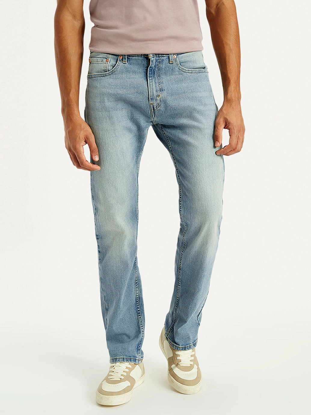 Artist Vibe Premium Men's Tinted 505 Light Indigo Straight Fit Mid Rise Jeans