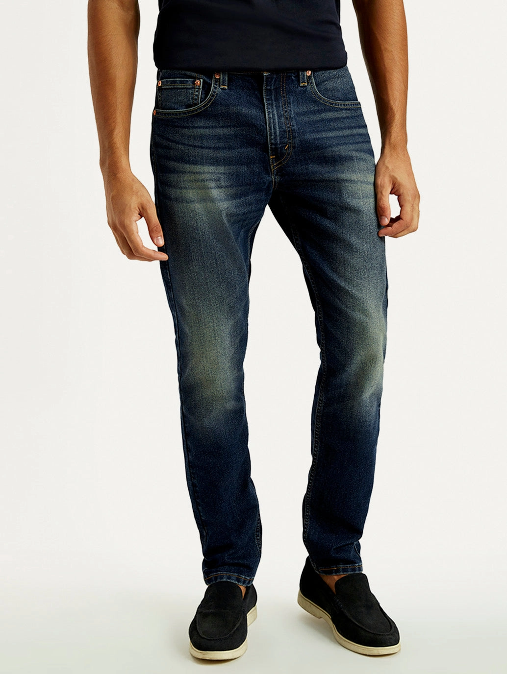 Unisex Attire Men's Tinted 512 Med Indigo Slim Tapered Fit Mid Rise Jeans