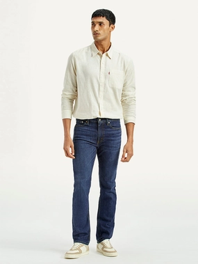 Men's Tinted 513 Med Indigo Slim Straight Fit Mid Rise Jeans All Round Wear