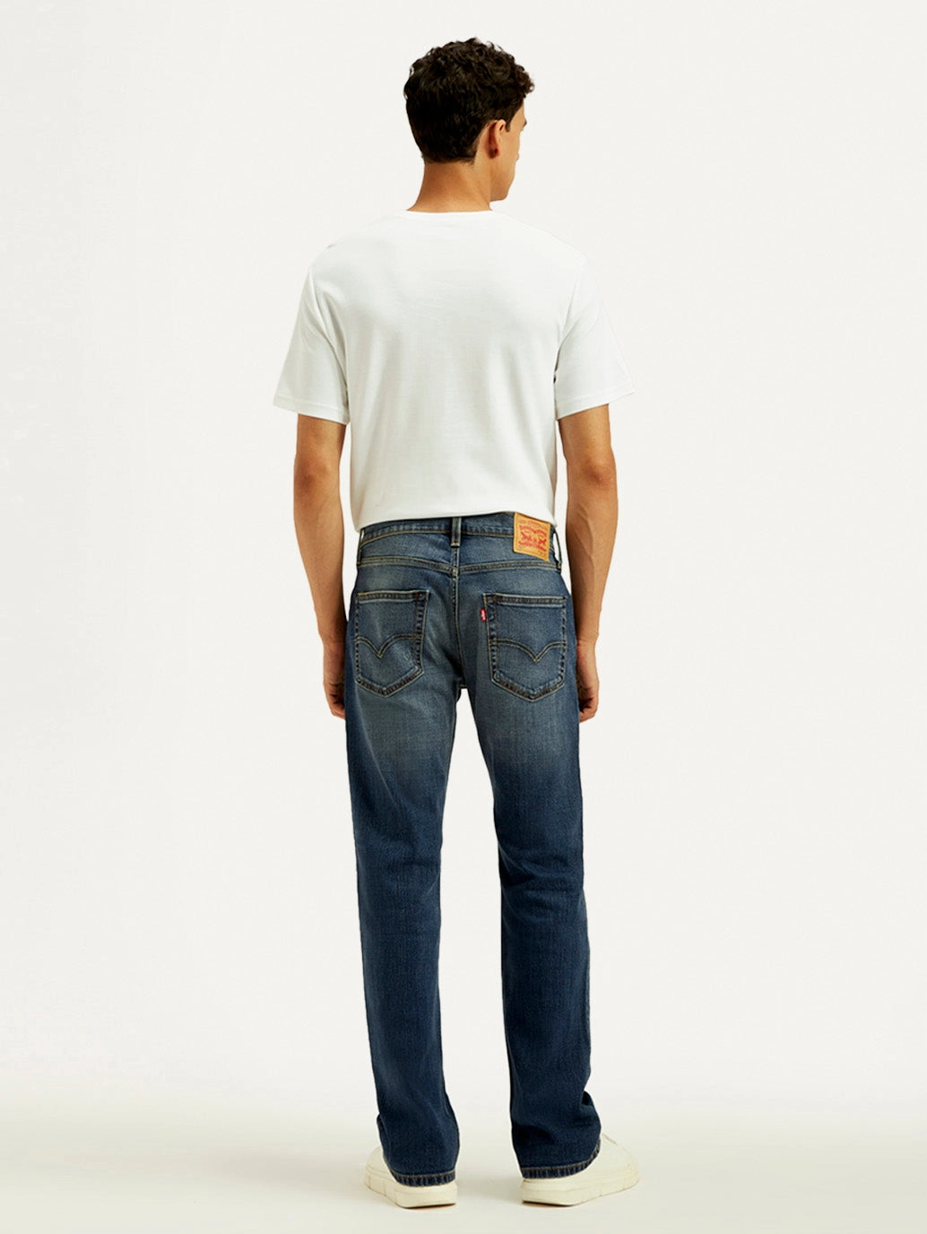 Seamless Waistband Finish Fast Match Men's Tinted 527 Dark Indigo Bootcut Fit Mid Rise Jeans