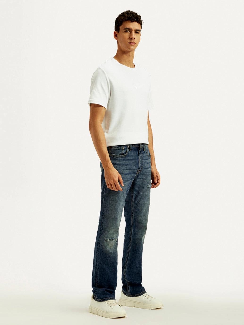 Men's Tinted 527 Dark Indigo Bootcut Fit Mid Rise Jeans Work Meeting Beach Day
