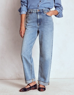 Mid Rise Stretch Jeans-Light Vintage Functional Waist